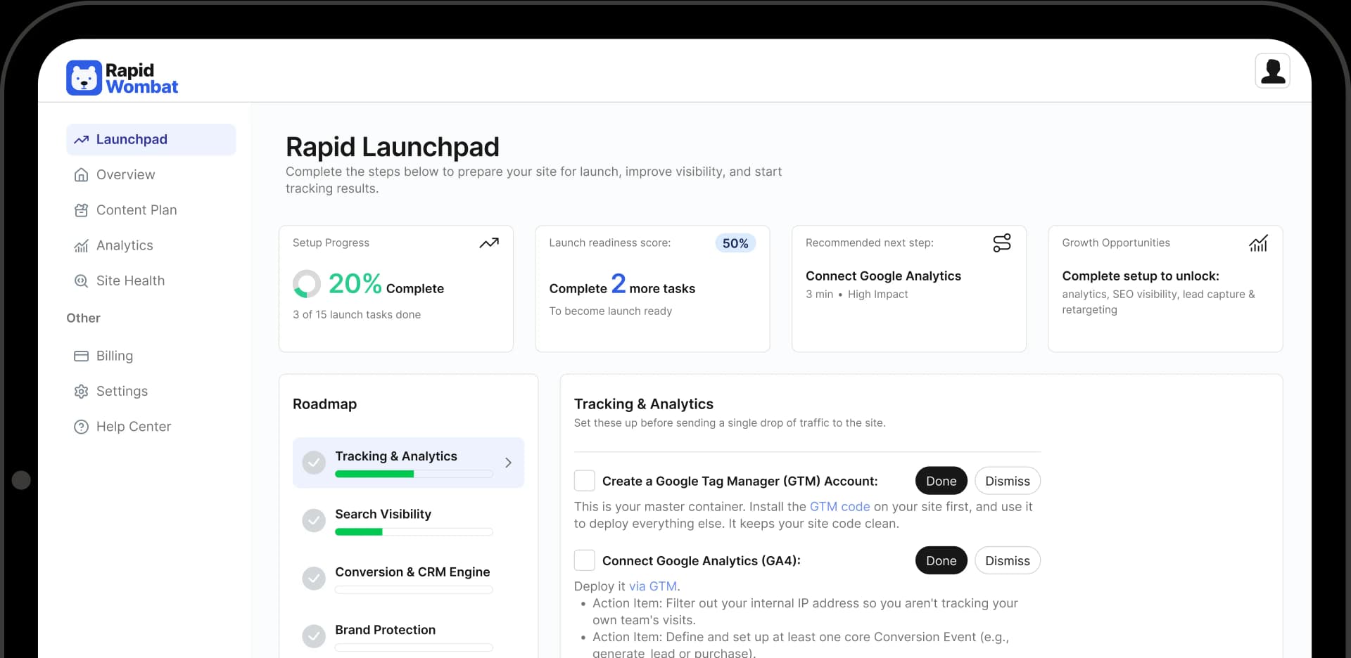 RapidWombat Dashboard